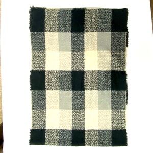 Warm Infinity Blanket Scarf Polyester Soft Winter Set in black white and gray.